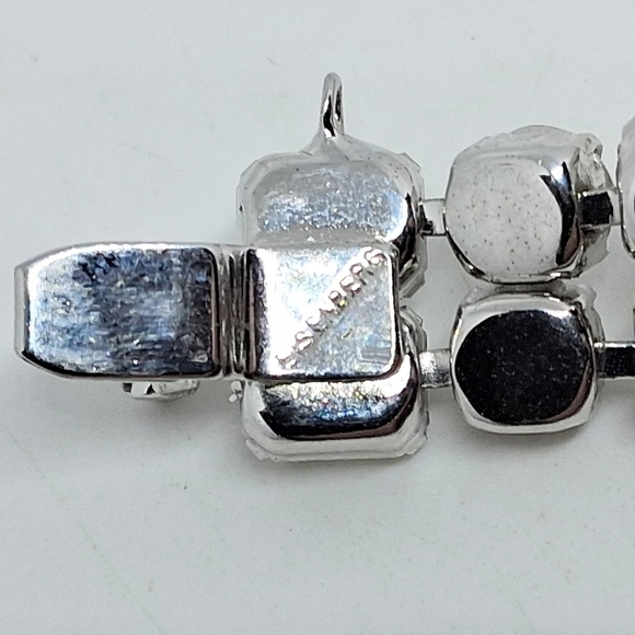 * Vintage Signed Eisenberg Double Row Rhinestones Bracelet - Picture 4 of 5